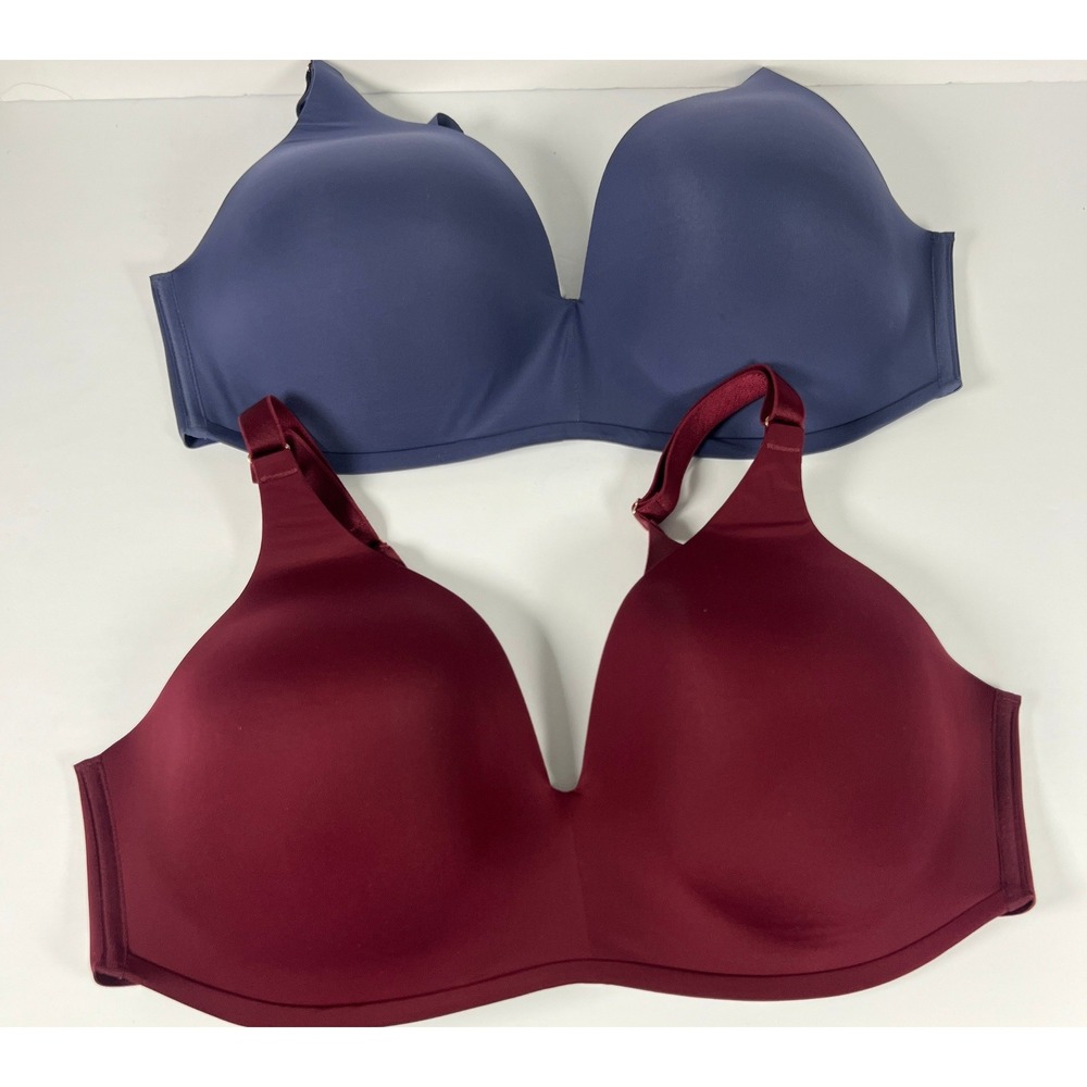 Soma Vanishing 360 Wireless Bra Size 40C Red and Blue
